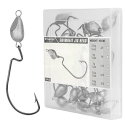 THKFISH Anzuelos Compensados Cabeza de Plomo – Púas 3/0 para Vinilos