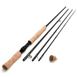 Caña de pesca con mosca fibra de carbono 10'9 7/8WT 4 secciones