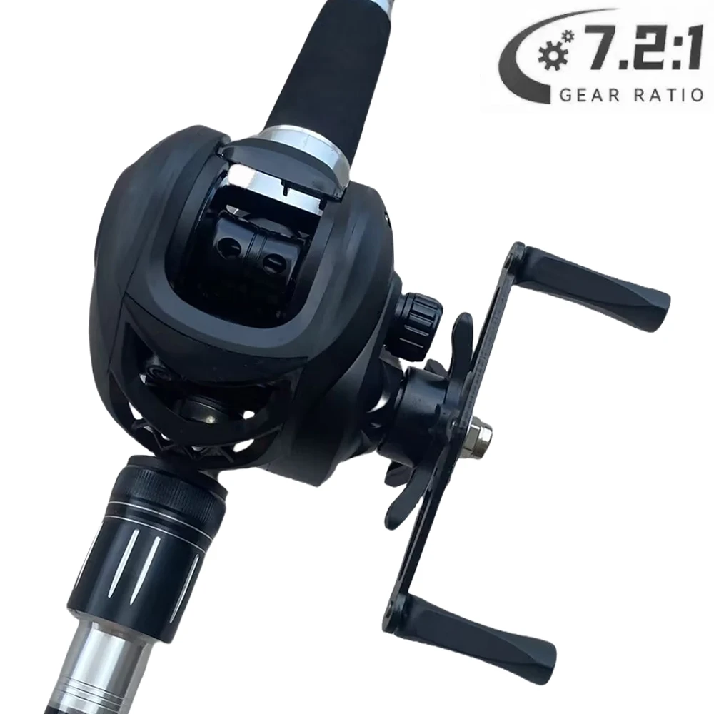 Relación de engranaje de alta velocidad 7,2: 1 señuelo pesca rueda de gota de agua arrastre máximo 10KG carrete profundo de Metal carrete de pesca Baitcasting sal/agua dulce - imagen 4