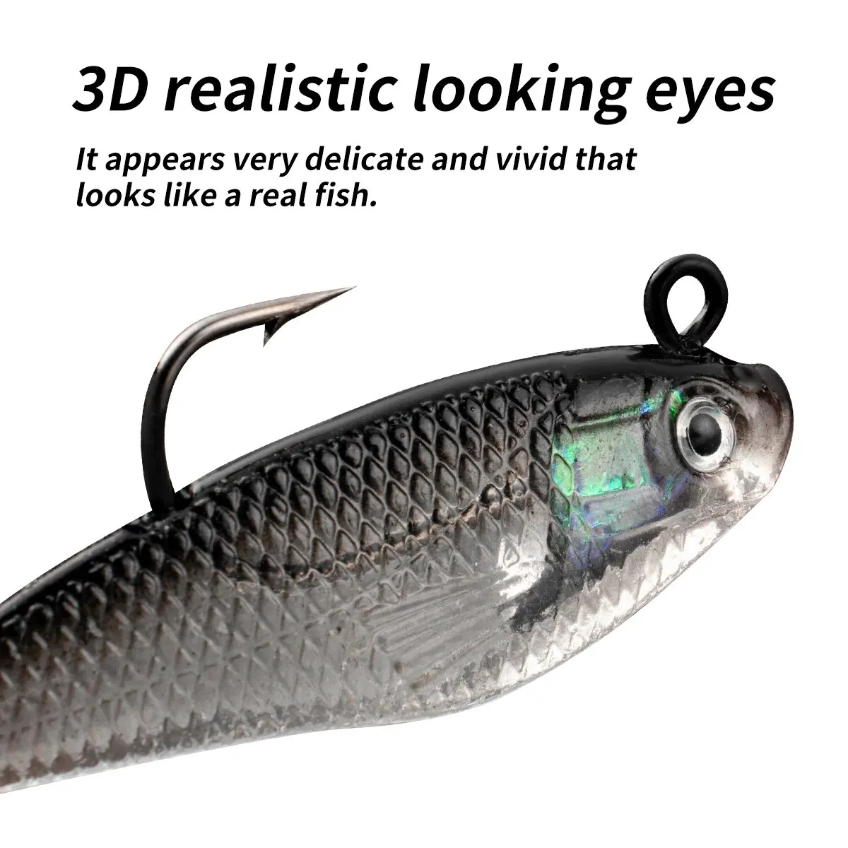 Señuelos de Pesca Wobblers para Lucio, cebo de silicona suave, plantilla de plomo, cebos artificiales, aparejos de Pesca, 5 unidades por lote - imagen 3