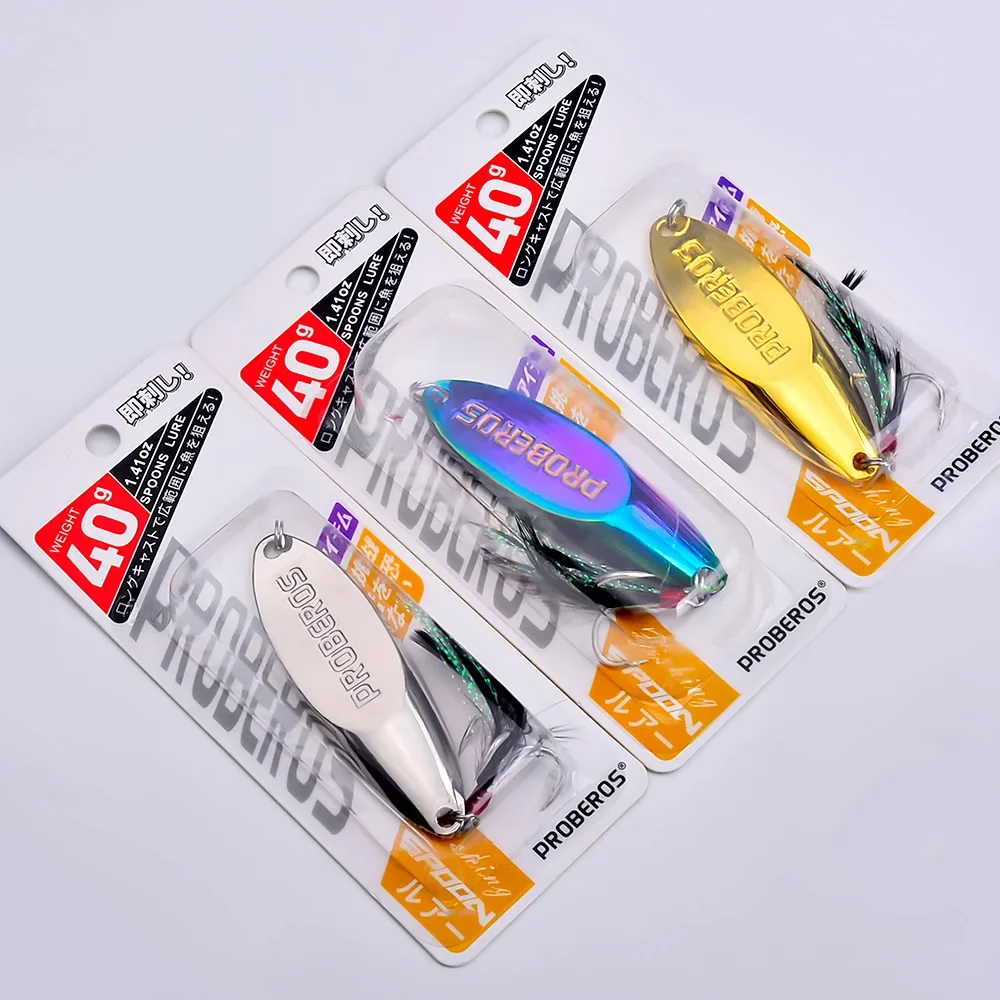 PRO BEROS 3g-60g cuchara giratoria de Metal señuelo de pesca de trucha cebo duro Vib lentejuelas ruido cebo Artificial pequeñas lentejuelas duras - imagen 4