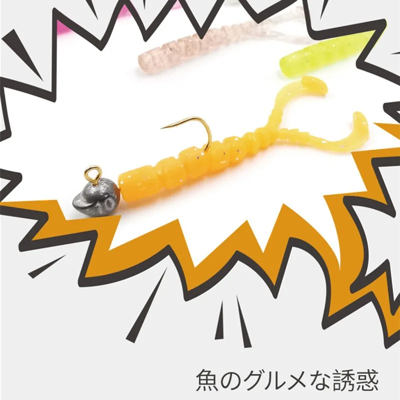 Mustad-gusano blando de Camarón, 4,3 cm, raíz de AJW-CHK, percha de micropescado, pez sol, cola en T, pequeña, AutoEntrada - imagen 4