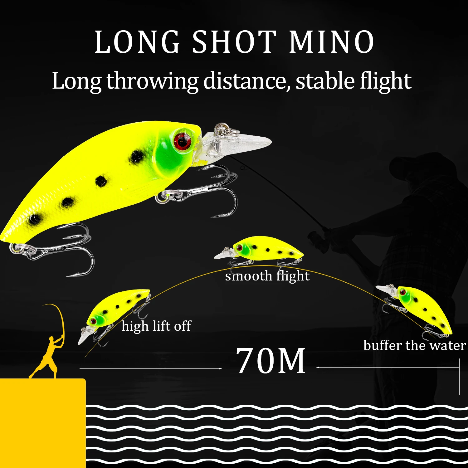 Señuelos de Pesca con manivela de 1 piezas, Wobblers de 7,5 cm, 8,6g, cebo duro de plástico Artificial flotante, aparejos de pesca de Lucio - imagen 5