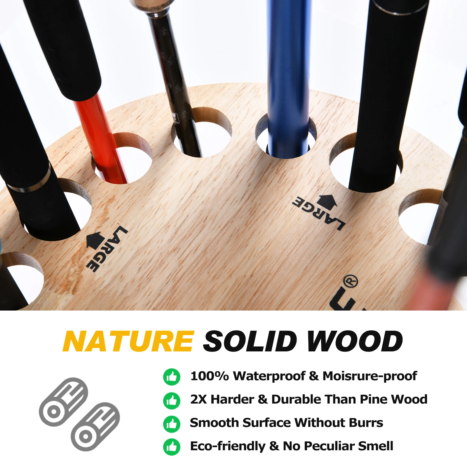 Goture-soportes para caña de pescar, estante de 16 cañas, soporte Vertical para caña, montaje en pared Modular para garaje, soporte de exhibición para caña de pescar, marco fijo - imagen 4