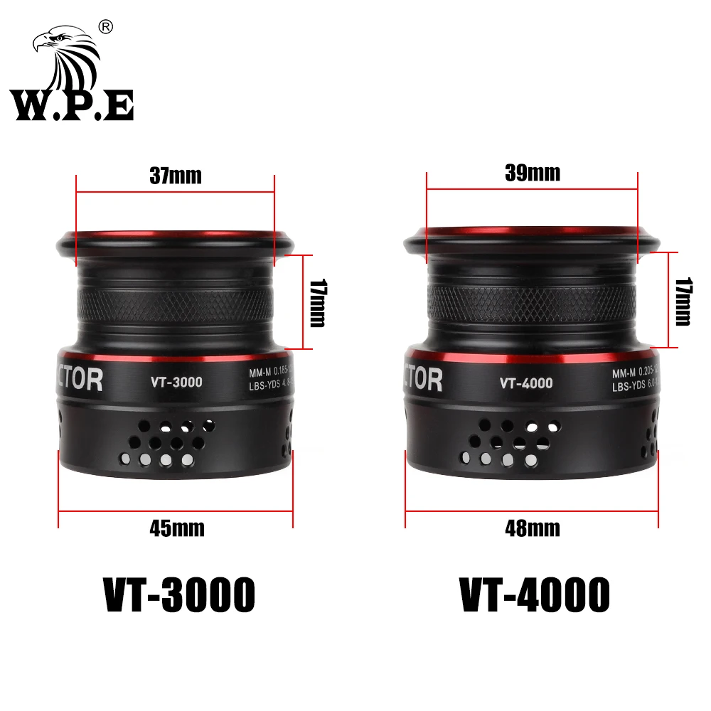 W.P.E-carrete de Pesca giratorio VECTOR, 3000, 4000, relación de engranaje de alta velocidad 5,1: 1, 7 + 1 BBs, alimentador, rueda de Pesca, aparejos de Pesca - imagen 3