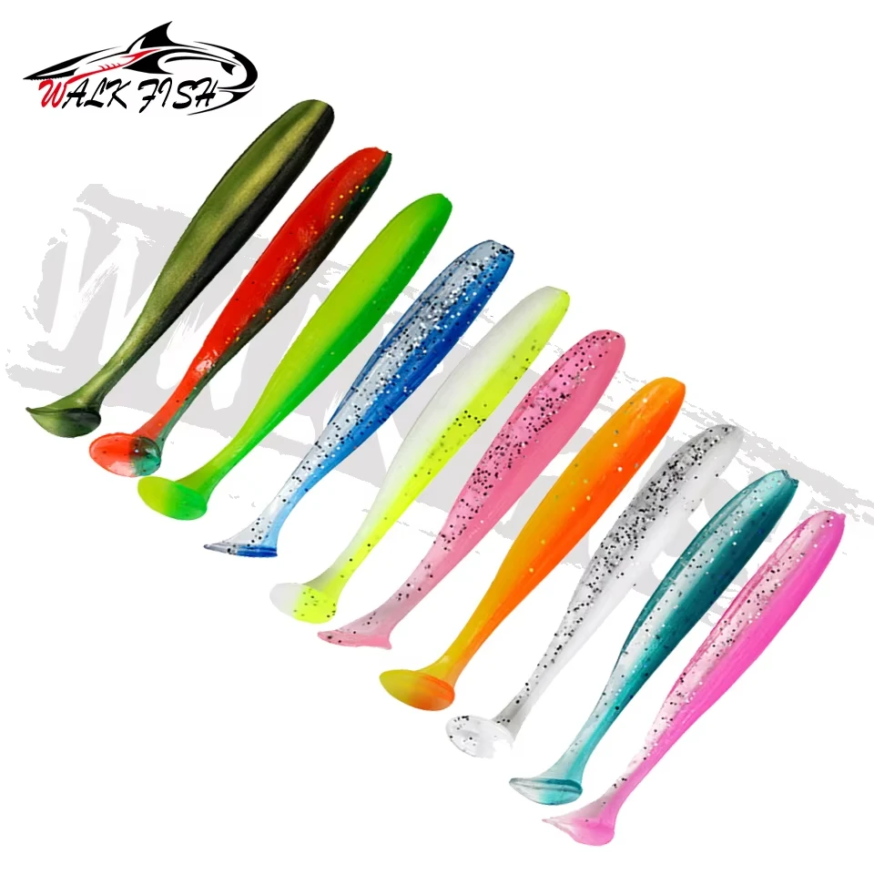 WALK FISH 55mm 1,2g señuelos blandos Señuelos de pesca cebos de plástico artificiales Wobblers pesca de carpa aparejos de silicona - imagen 5