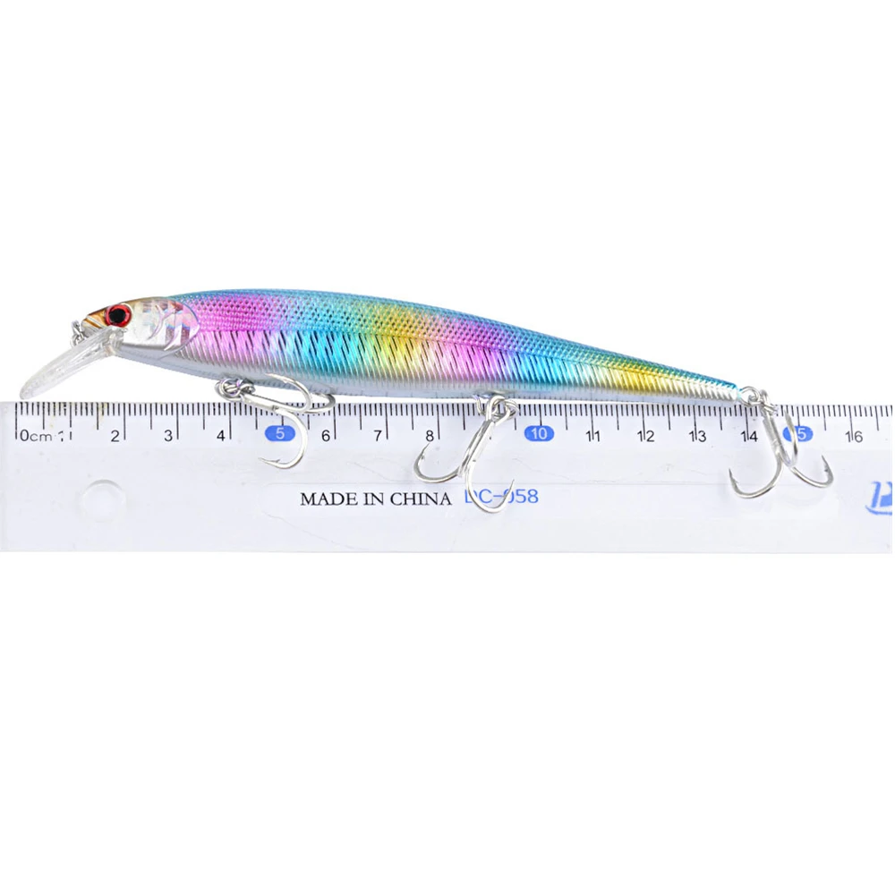 Señuelo de pesca de 14cm y 16g, cebo duro Crankbait Minnow, Crankbait Peche Bass, aparejos de pesca de curricán, cebos artificiales con ojos 3D, nuevo, 1 unidad - imagen 5