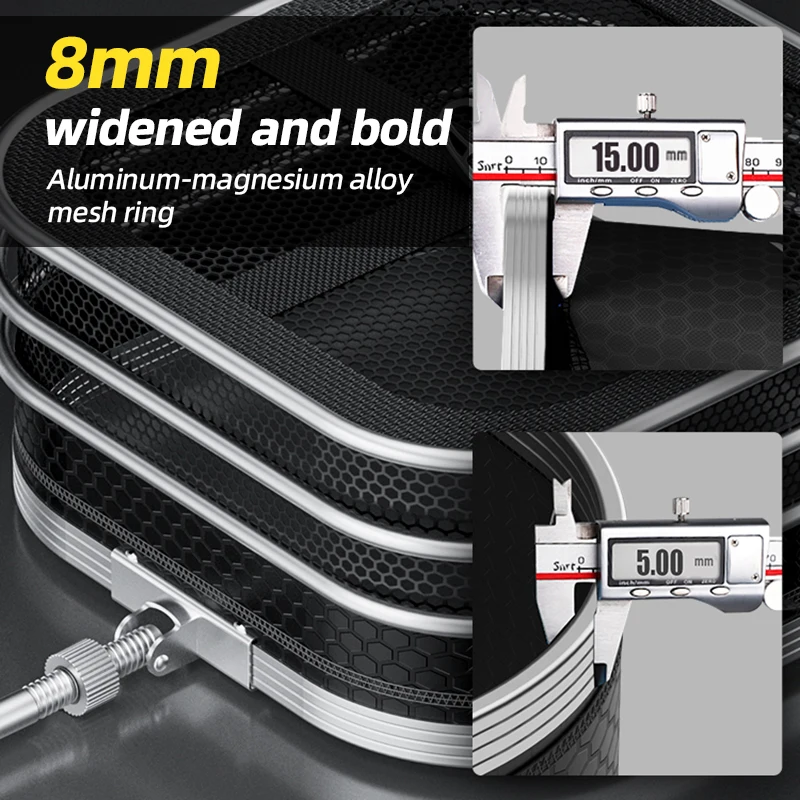 Bolsa de red de pesca, paquete de almacenamiento de red de secado rápido, 1,5 M/2M/2,5 M de largo, protección para peces, deportes al aire libre, viajes, jaula de red de pesca salvaje - imagen 3