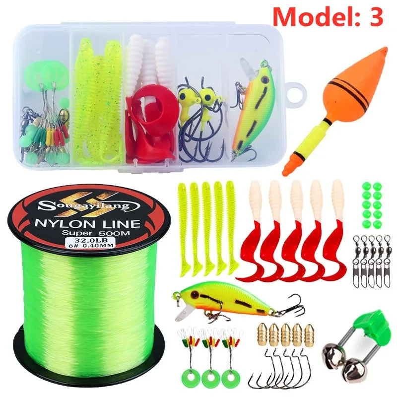 Sougayilang-Kits completos de caña de pescar de 1,8 m, con caña de pescar telescópica y carrete giratorio, juego de anzuelos con sedal de 500m - imagen 4
