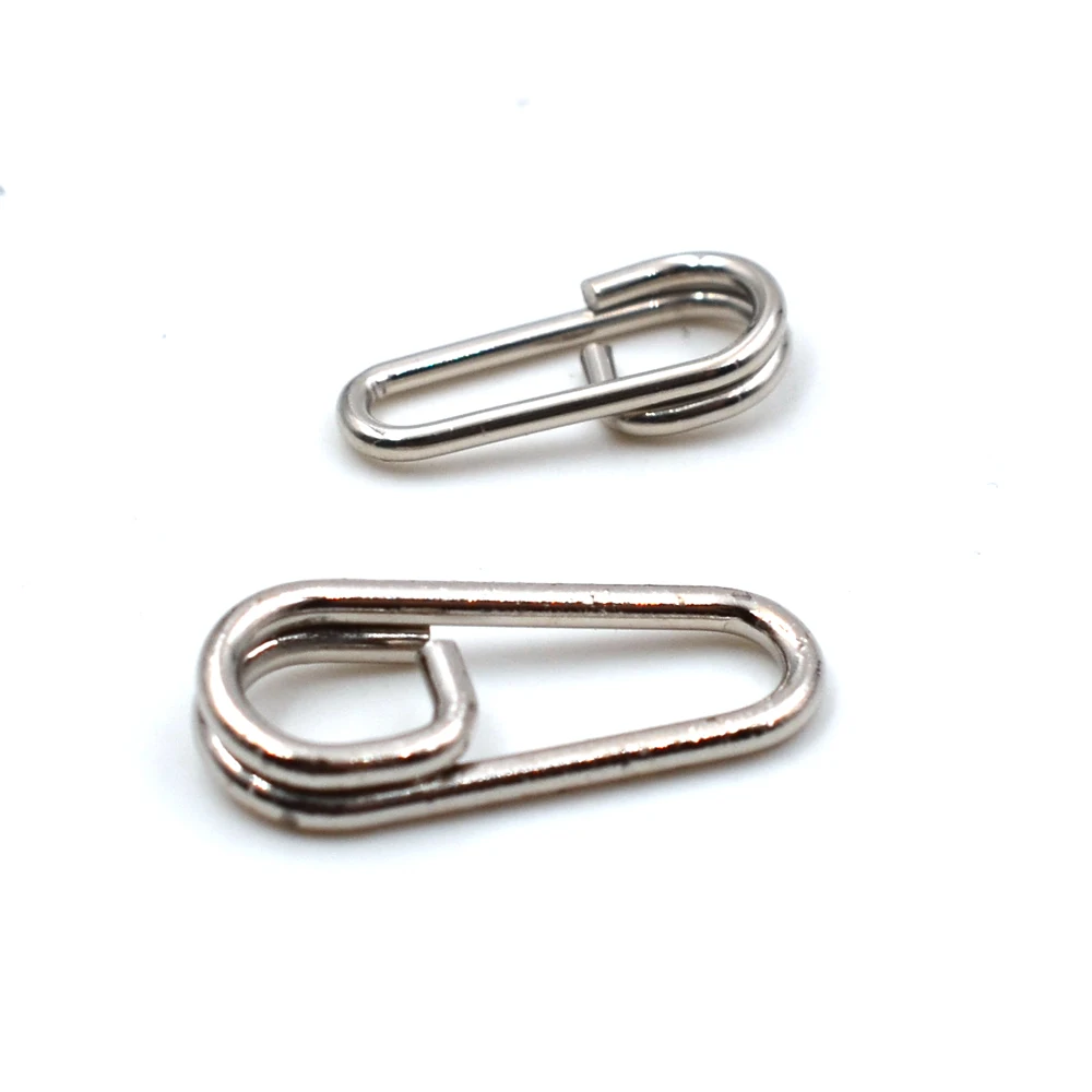 MNFT-anillos de Señuelos de Pesca divididos de acero, 50 piezas, cabeza curvada giratoria, aparejos divididos ovalados, 16mm, 21mm - imagen 4