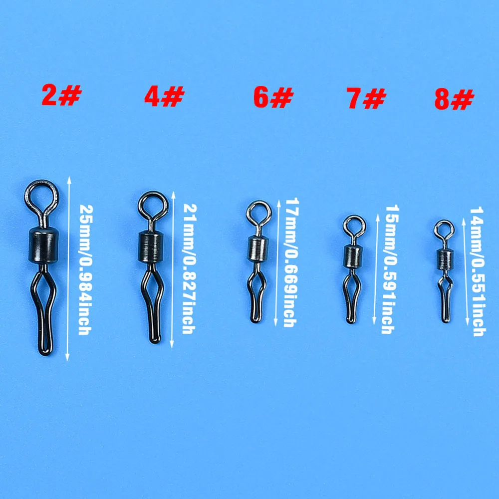 100 Uds. Giratorios de tiro directo, conector de Clip de línea, molde de peso de plomo, línea de pesca, conector rápido, accesorios de pesca - imagen 2