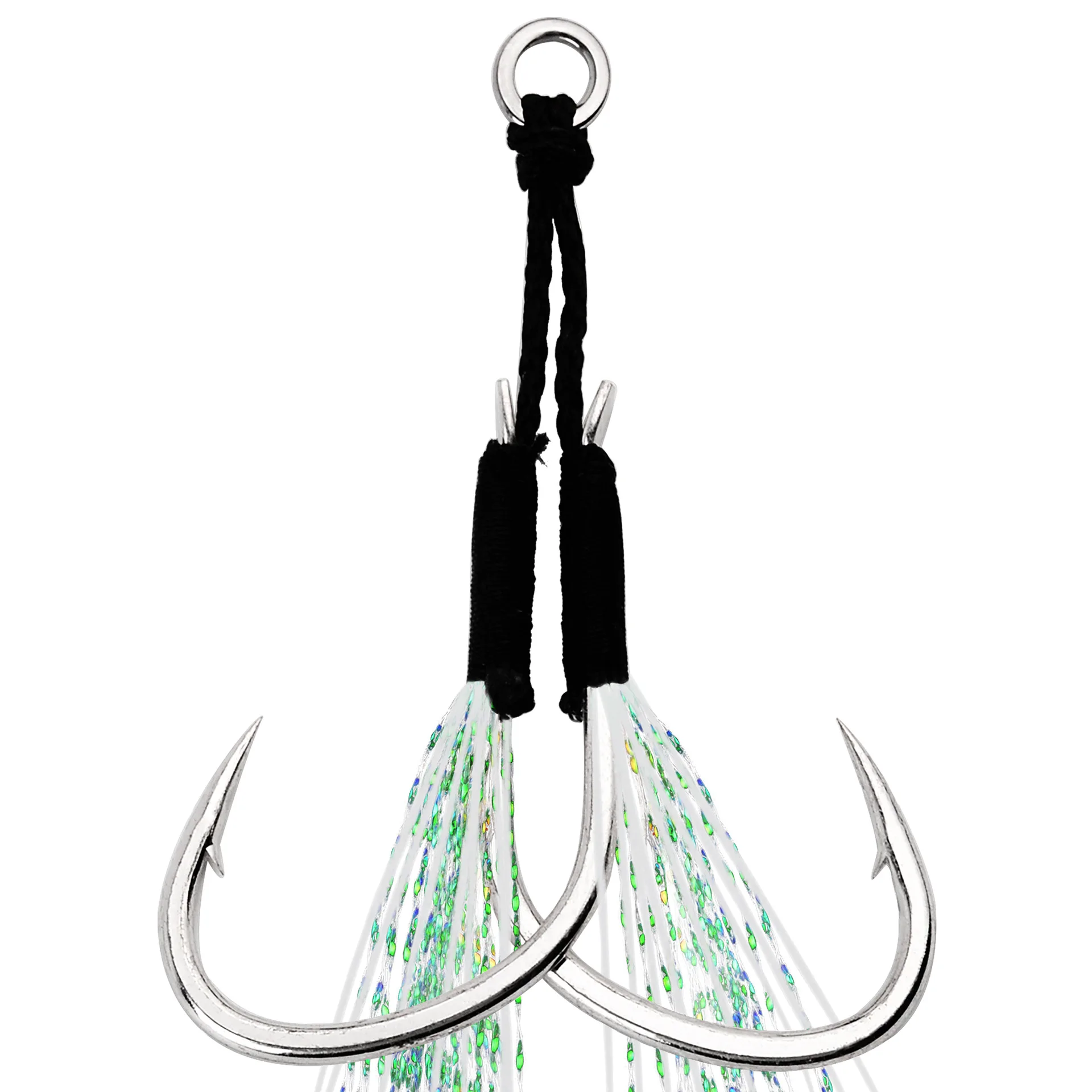 Anzuelos de asistencia con plumas – Metal y anilla sólida para jigging - imagen 4