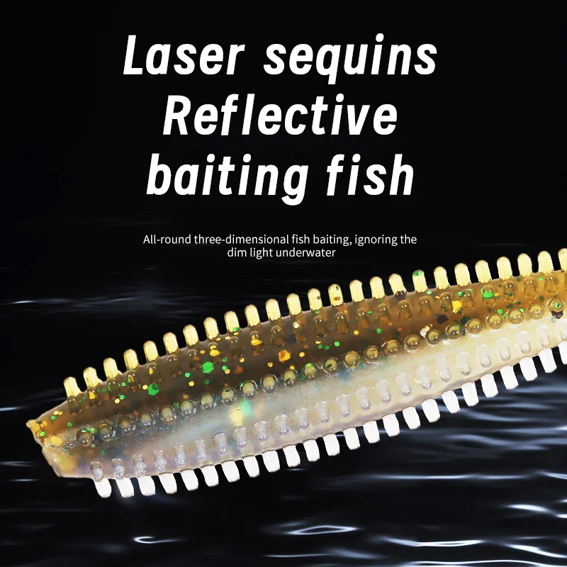 Señuelo de pesca con cebo suave de silicona, cebo de pesca con partículas, 80MM, 120MM, Lucio, perca, pesca, cebo Artificial, cebo de simulación ры jah - imagen 3