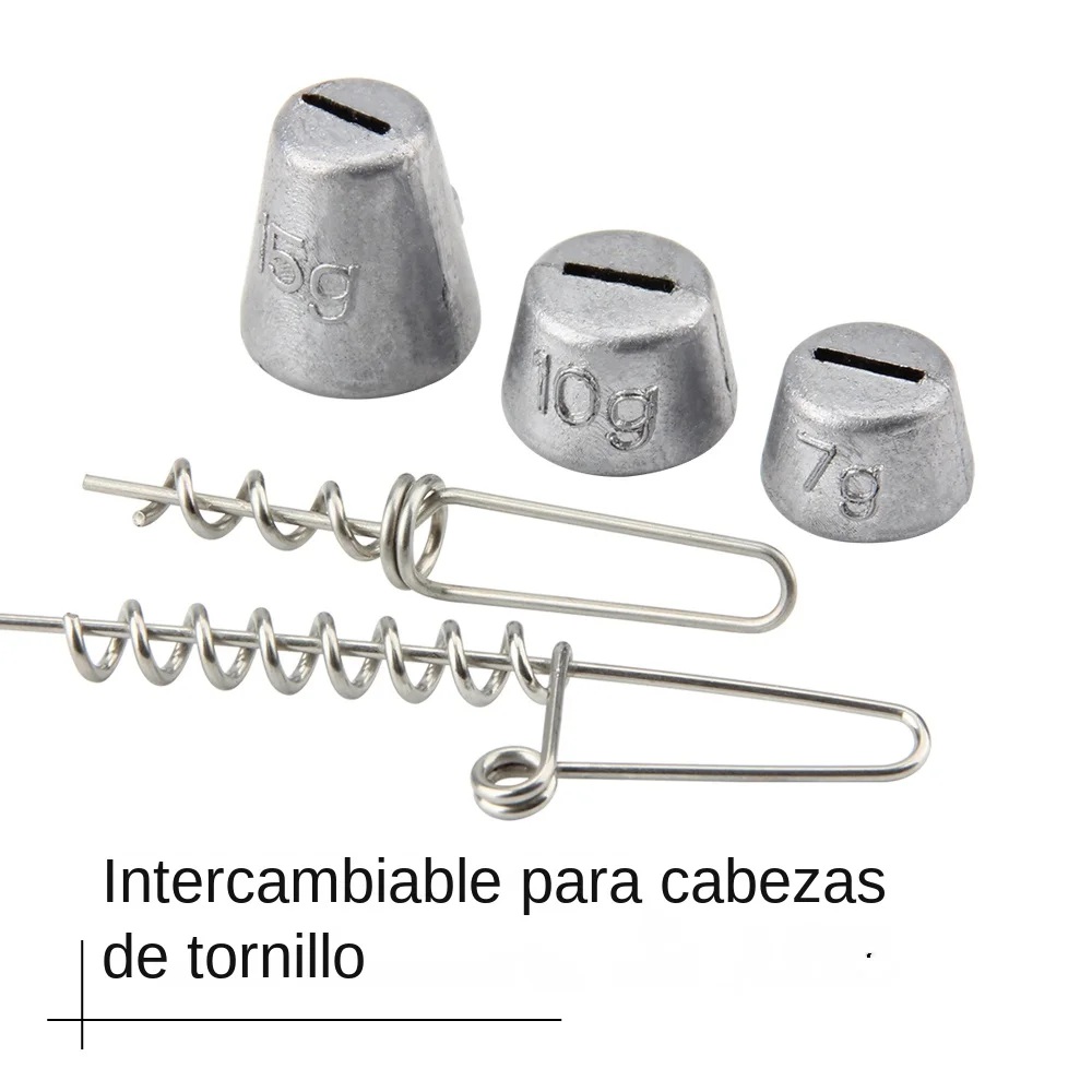 Spinpoler-sistema de tornillo de profundidad múltiple, peso de plomo 5g 7g 10g 15g 20g, cabezal de plantilla para señuelo suave, barco, accesorios de pesca de agua salada y mar - imagen 5