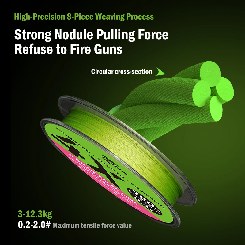 LEYDUN-sedal de pesca de 4 hebras, multifilamento trenzado de PE, 100m, 150m, hilo tejido suave antimordida, accesorios, alambre de pesca - imagen 3