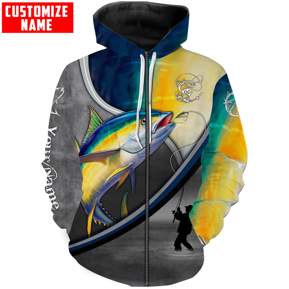 Sudadera con capucha pesca de atún 3D unisex