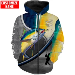 Sudadera con capucha pesca de atún 3D unisex