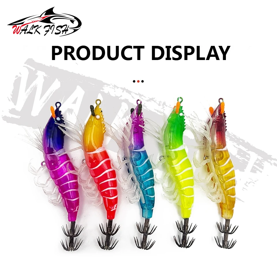Walk Fish Jig Camarón luminoso – Hundimiento lento para pulpo y sepia - imagen 5