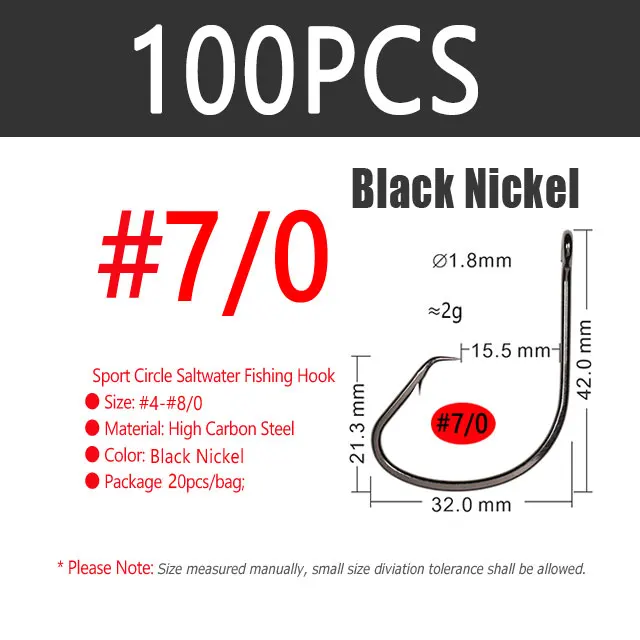 100pcs Size7I0 Black