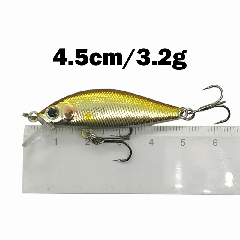 1 Uds 4,5 cm 3,g señuelo de Pesca calidad Mini señuelo Minnow ojos 3D cebo duro de plástico Pesca Wobblers artificiales Crankbait Pesca Baait - imagen 3