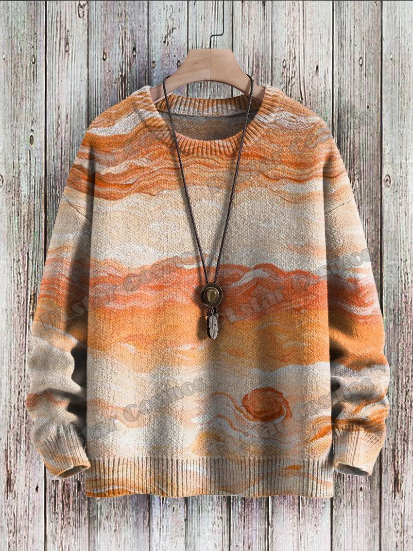 Jersey de punto informal para hombre y mujer, suéter de cuello redondo con estampado 3D de Graffiti, mariposa y arte callejero, KMY32, Invierno - imagen 3