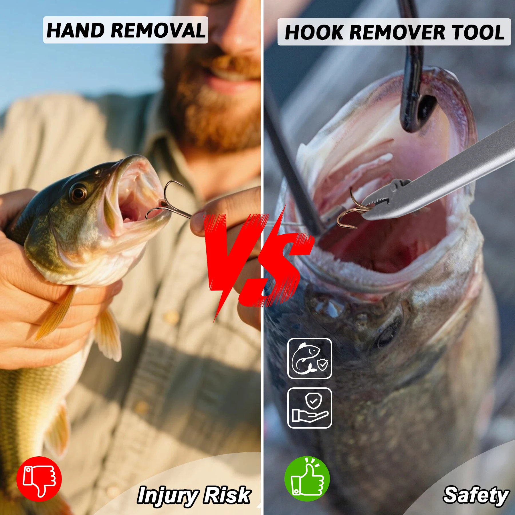 Alicates desanzueladores Booms – Acero al carbono para pesca - imagen 5