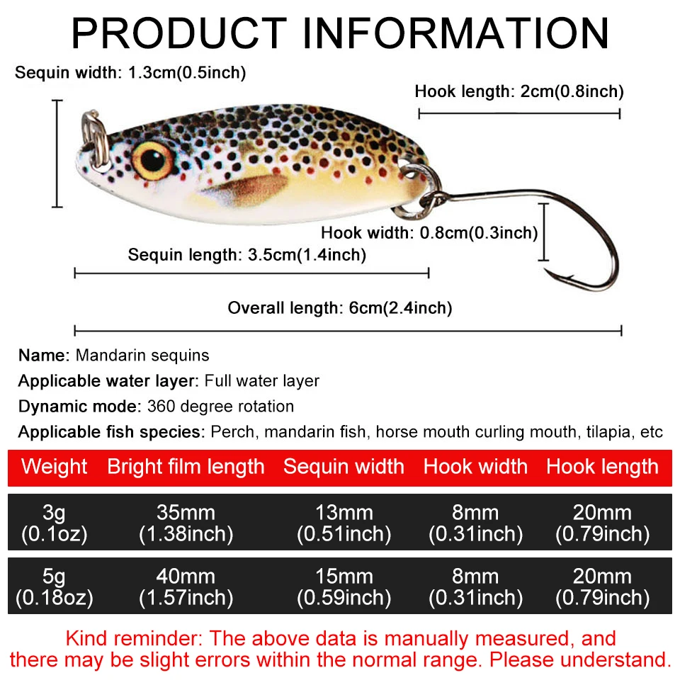 WALK FISH-señuelo de pesca giratorio de Metal, cebo Artificial duro Wobbler, Wobbler, lago, mar, carpa, lubina, 1 piezas, 3g/5g - imagen 2