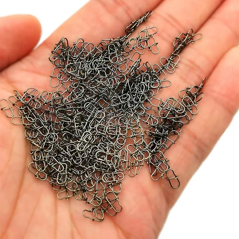 OUTKIT 50 Uds Pin giratorio de acero inoxidable accesorios de pesca conector Clip de señuelo giratorios aparejos de pesca de mar - imagen 5