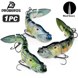 Señuelos swimbait PROBEROS segmentados para lubina, hundimiento lento