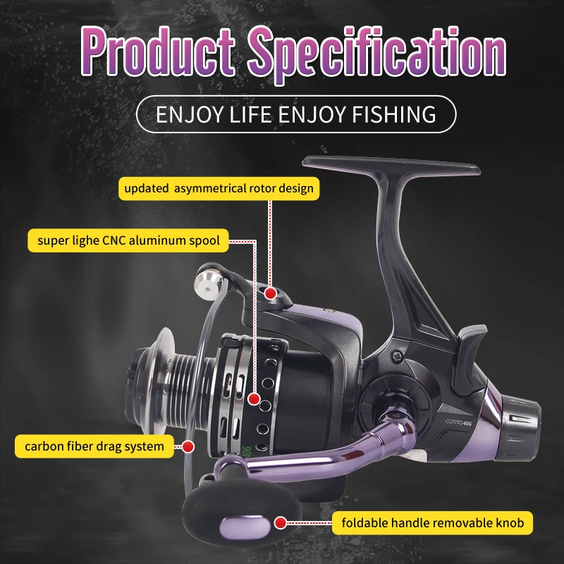 Carrete giratorio de agua salada alta velocidad mango reversible - imagen 3