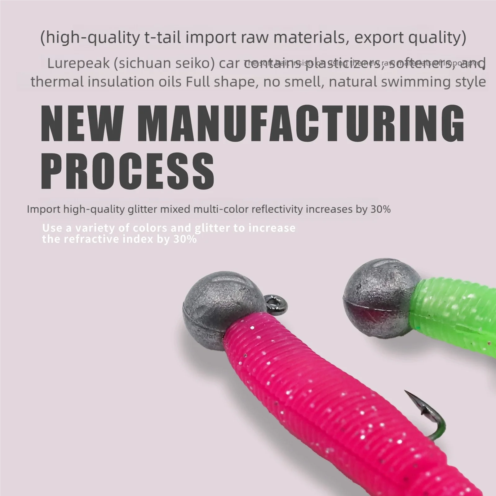 Señuelo Softbait con cabeza de anzuelo, doble gancho, cola de paleta de 3 ~ 10g, señuelo de plástico suave, 5 uds. A granel - imagen 5