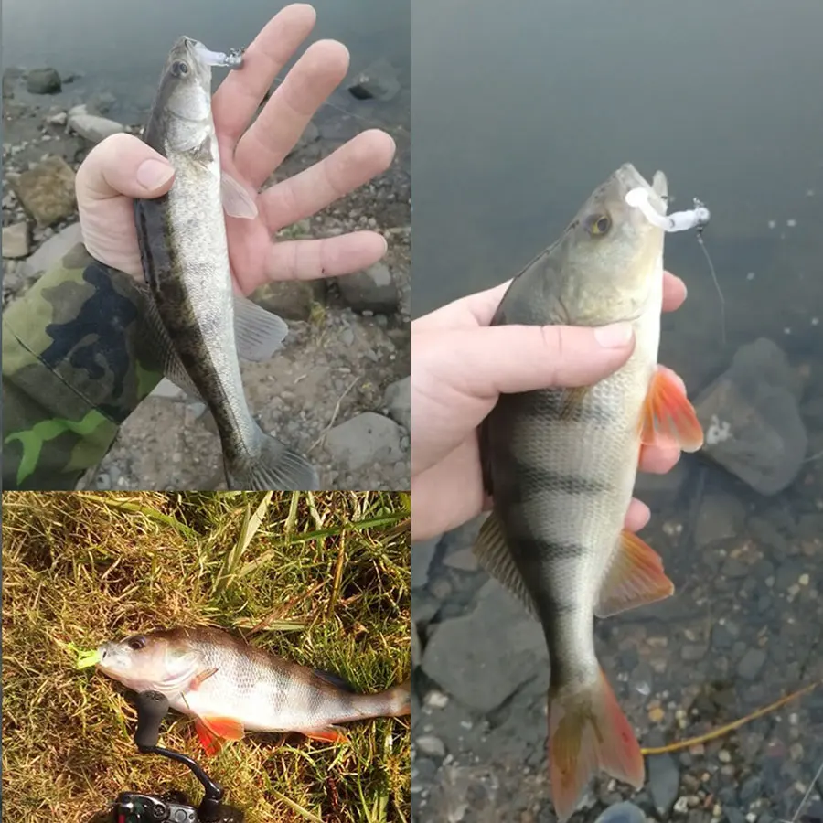 Señuelo de pesca de plástico suave, cebo de gusano pequeño Ttail, wobbler de natación, isca, carpa, 100 unidades, 4cm, 0,47g - imagen 5