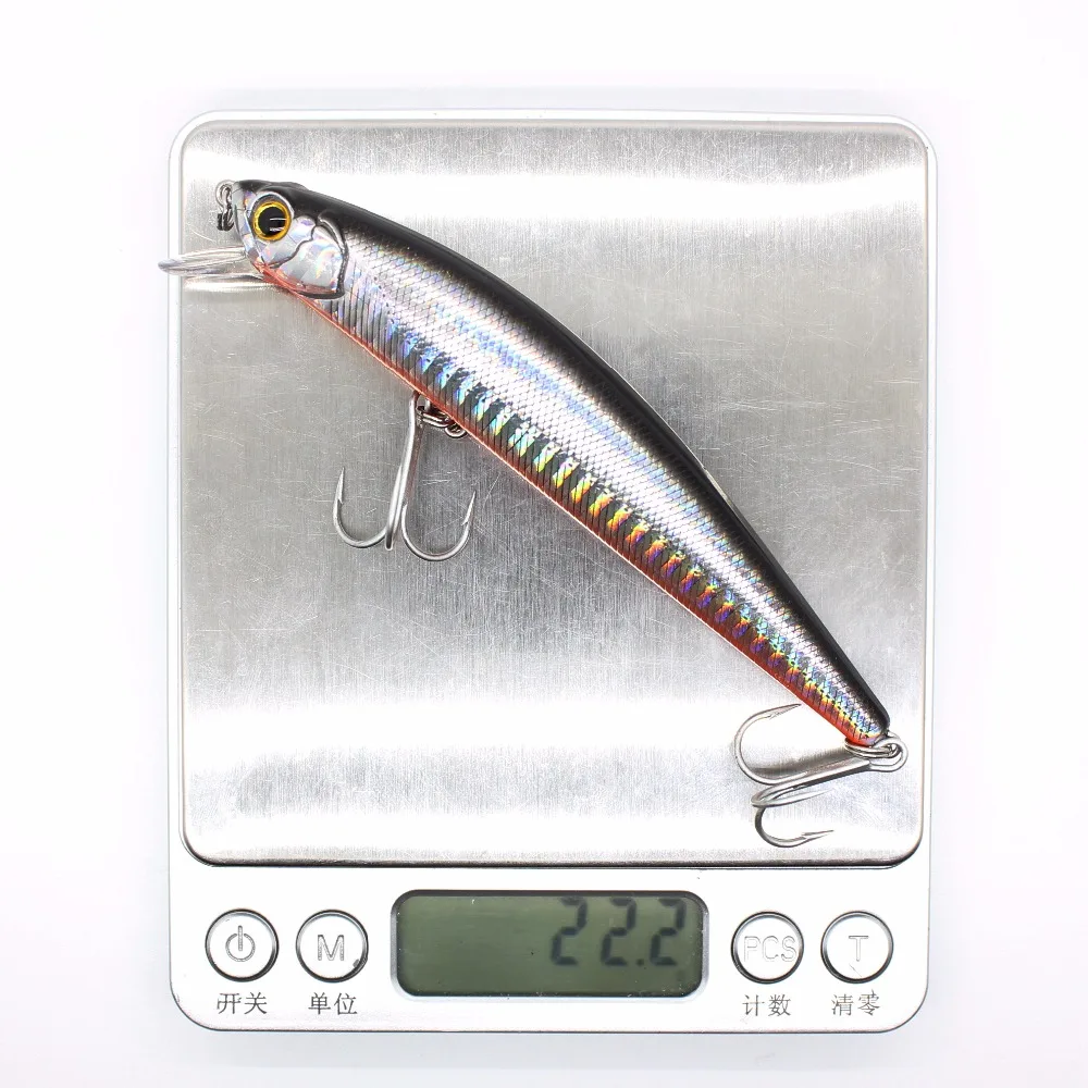 AOCLU-Señuelo duro hundimiento Minnow, señuelo Wobbler, agua salada dulce, pesca de toda clase con anzuelos VMC, lanzamiento largo, 110mm, 23g - imagen 4