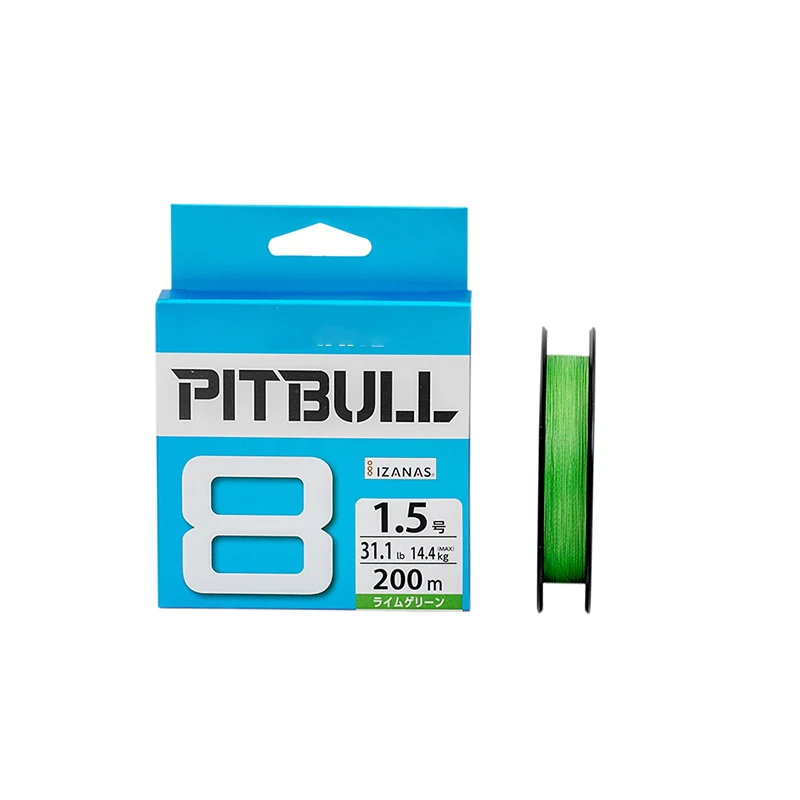 Japón Original PITBULL 8 hebras pesca trenzada flexibilidad flexible suavidad PE líneas señuelo línea verde azul 150M 200M - imagen 5