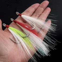 Anzuelo Jig Head Bucktail Flashabou para Lubina y Salmón