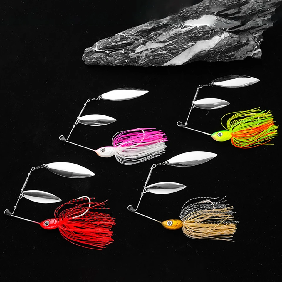 WALK FISH-cebo giratorio de 50g, señuelo de pesca Swimbait para lubina, tamaño grande, doble hoja, plantillas de cebo giratorio, cebo de pesca de alta calidad - imagen 5