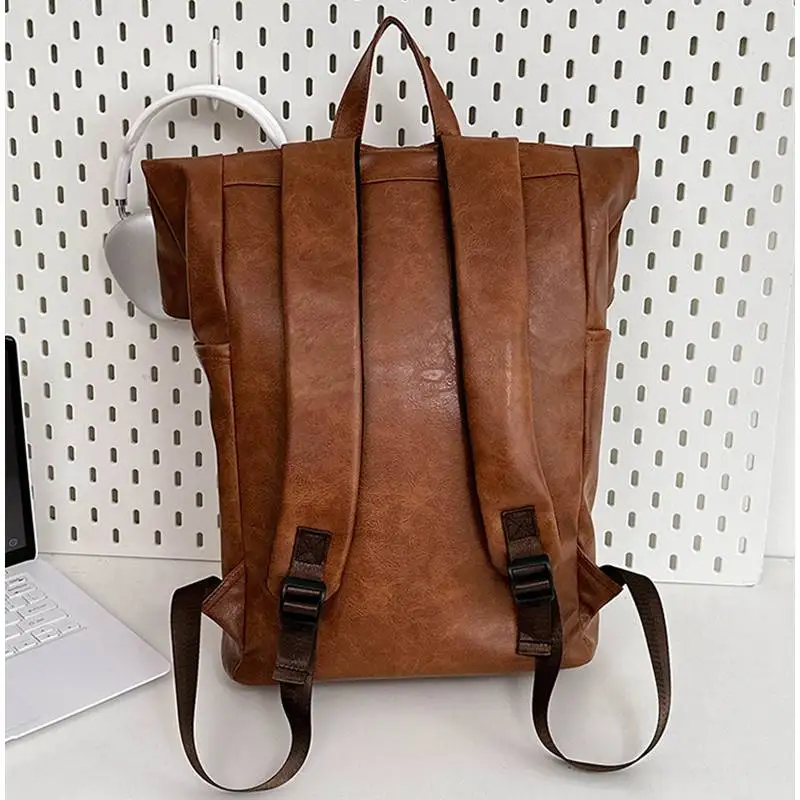 Mochila enrollada para ordenador portátil, bolsa antirrobo de PU para escalada, senderismo al aire libre, compras, bolsas de natación, mochila de negocios, mochila escolar de viaje - imagen 5