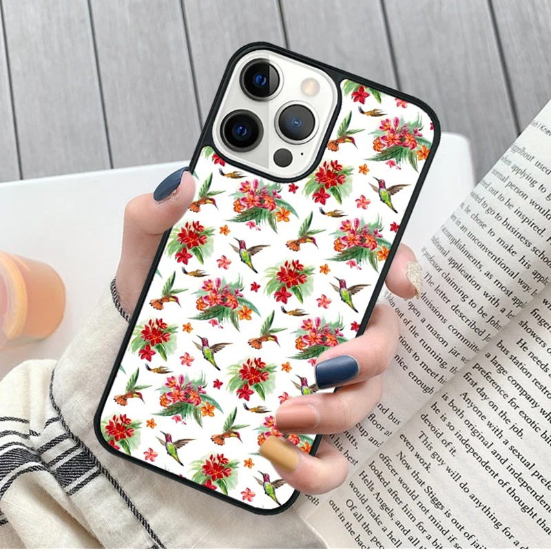 Funda de teléfono con diseño de colibrí colorido