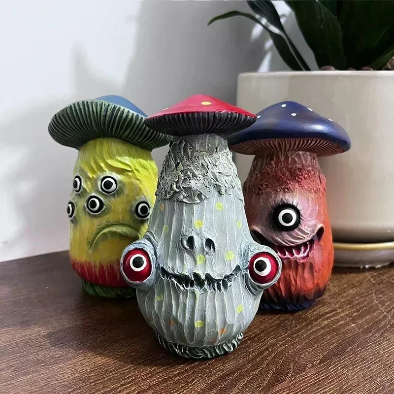 Figura resina calavera monstruo hongo - Decoración hogar y oficina - imagen 2