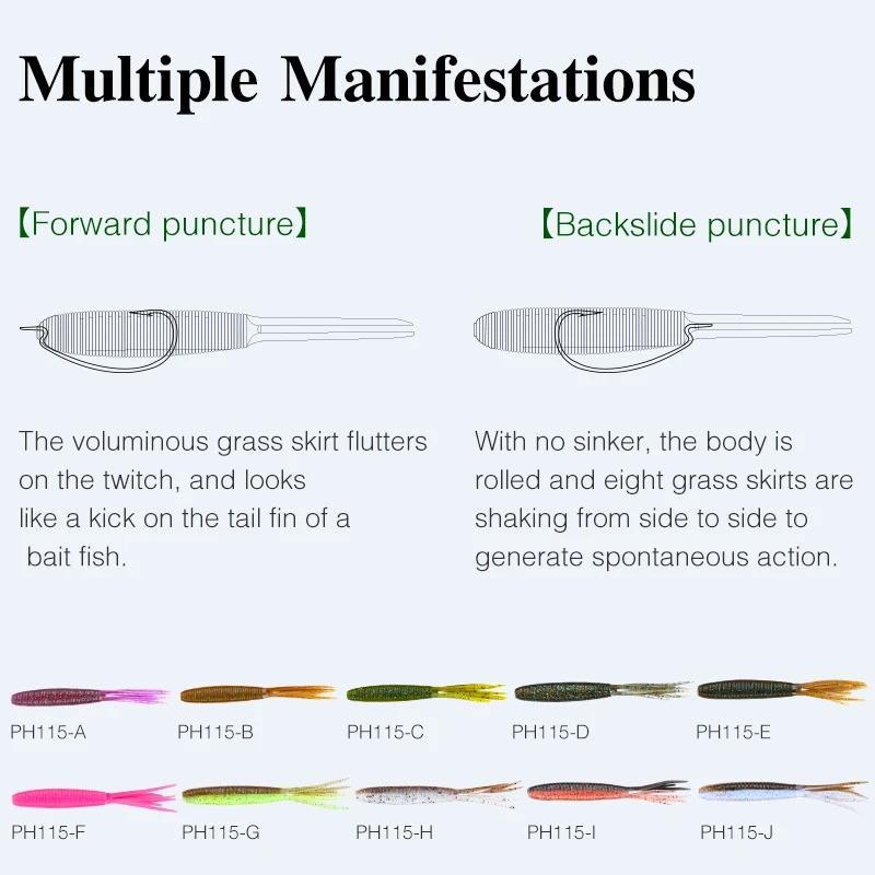 TSURINOYA-señuelo de pesca suave sin plomo, 4,5 pulgadas, 8,3g, 6 uds., Wobbler de lubina fantasma, sal pesada, Lucio de silicona, gusano - imagen 5