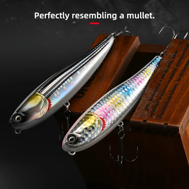 ALLBLUE BULLET MULLET Topwater lápiz caminante de superficie flotante señuelo de pesca caminar el perro 8g 17,5g cebo duro de lubina de agua salada - imagen 5