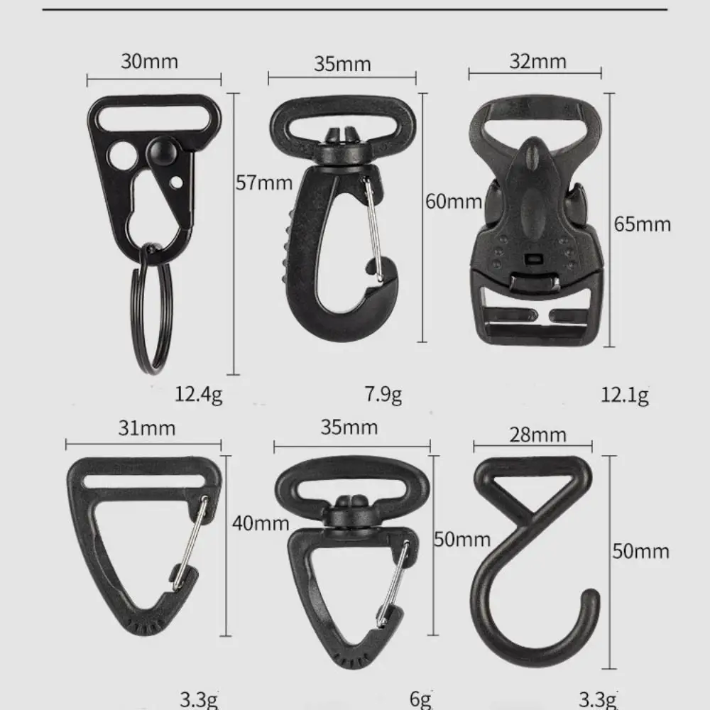 10 Uds nueva hebilla de plástico para exteriores 10 estilos hebilla de nariz de cerdo negra hebilla D hebilla de cuerda - imagen 5