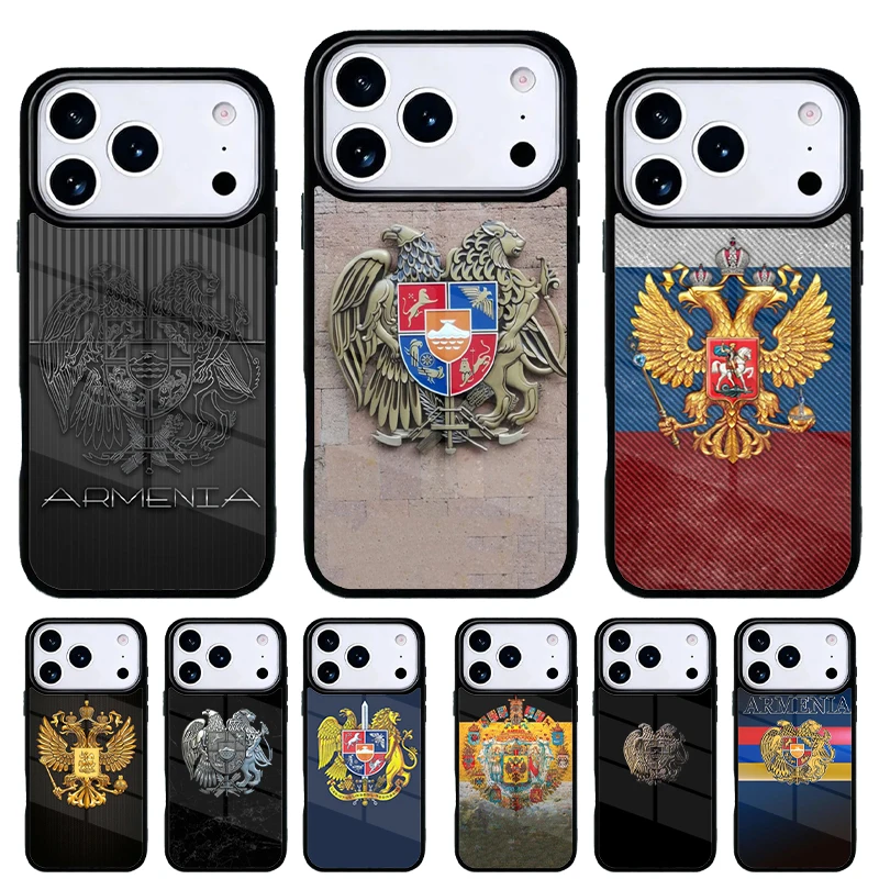 Carcasa iPhone con bandera Armenia Rusia – Compatibilidad 11 a 17 Pro Max