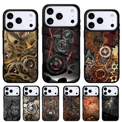 Funda Steampunk Mecánica para iPhone 15/14/13 Pro Max – Diseño Vintage