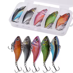 Señuelos de pesca Crankbait sin labios, 5 uds., para agua dulce, agua salada, sonajero, 13g, VIB, Swimbaits para lubina, trucha, Walleye, Lucio