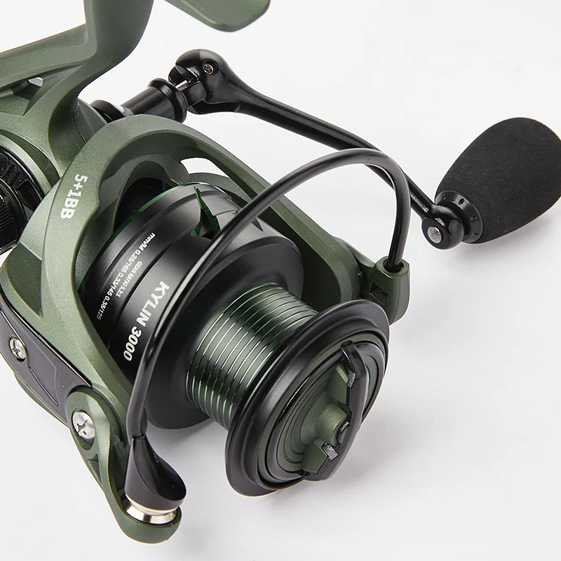 Carrete giratorio BILLINGS, carrete de pesca giratorio potente ultrasuave de 5 + 1 BB con carrete de aluminio, arrastre máximo de 17,6 libras, relación de engranaje 5,2: 1 - imagen 5