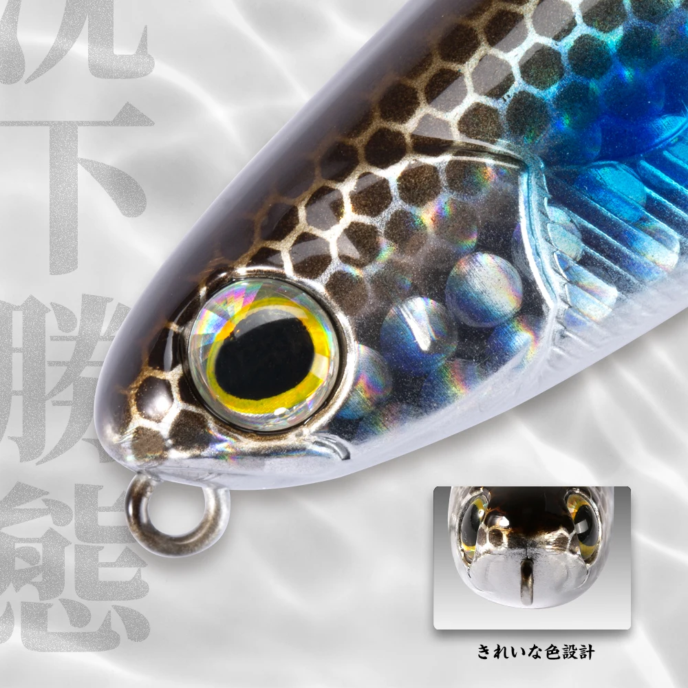 Hunthouse flotante Topwater lápiz señuelo de pesca superficie de cebo duro WTD Wobblers Trolling 100/90/60mm agua salada para aparejos de lubina - imagen 5