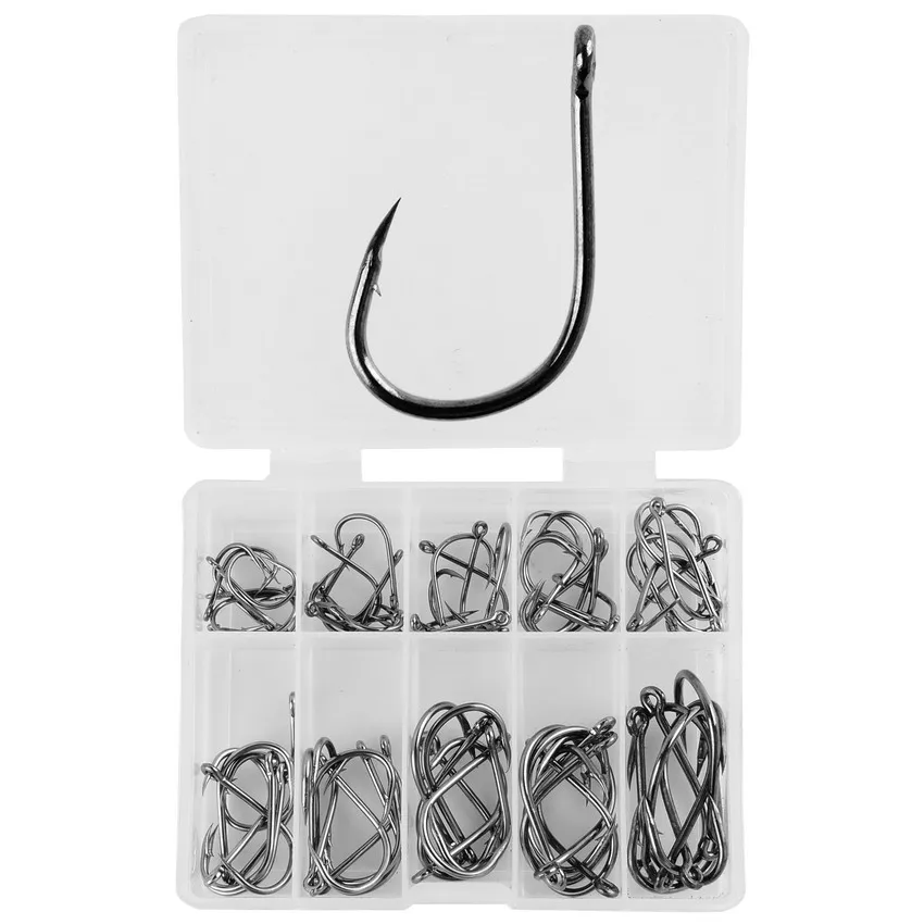 Juego de anzuelos de Pesca, conjunto de ganchos de Pesca de tamaño 3 #10-12, Trout, carpa, círculo, plantilla, accesorios de aparejos de Pesca, 70 unids/lote por caja - imagen 3