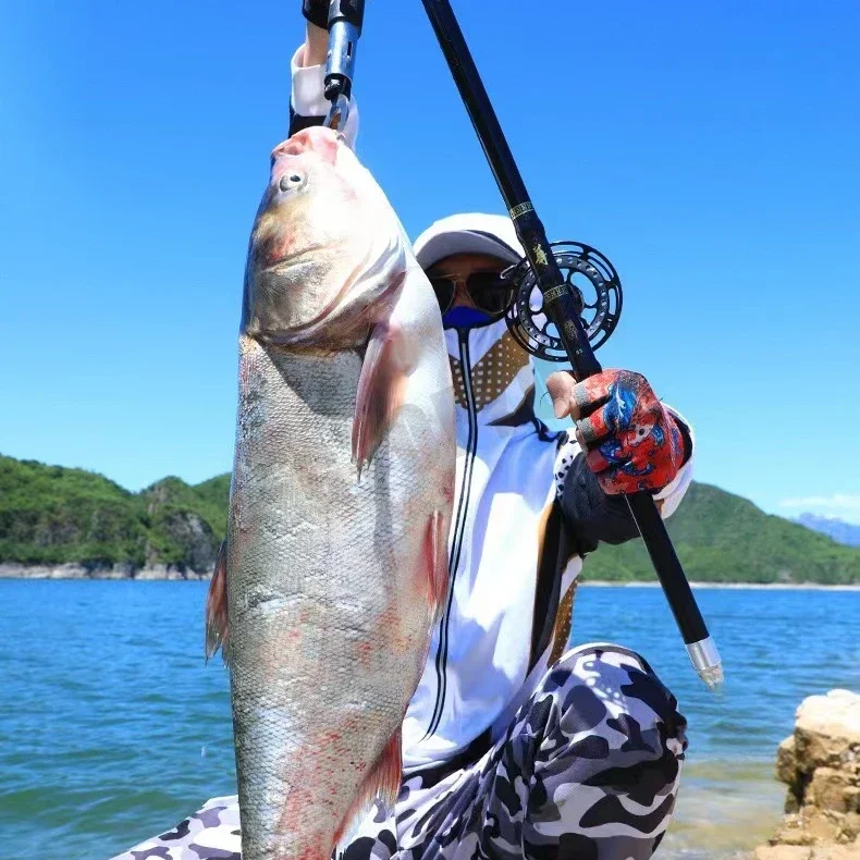 Caña de pescar de posicionamiento ajustable, 4,5 M,5,4 M,6,3 M,7,2 M, caña de pescar telescópica portátil de carbono, caña de pescar dura ultraligera - imagen 5