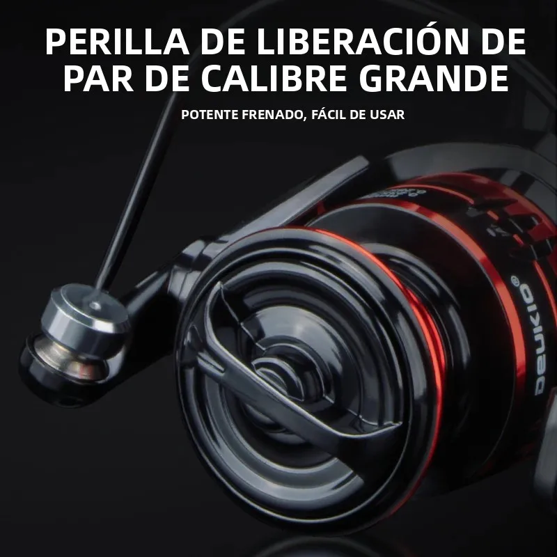 DEUKIO Giratorio Bobina Metálica – Carrete de Pesca Marino